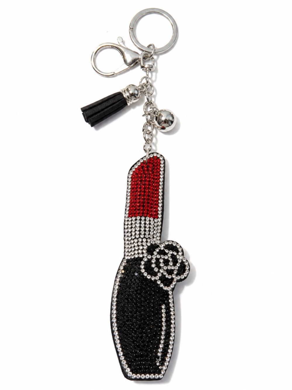 Rhinestone Lips and Lipstick Keyring bag backpack charm